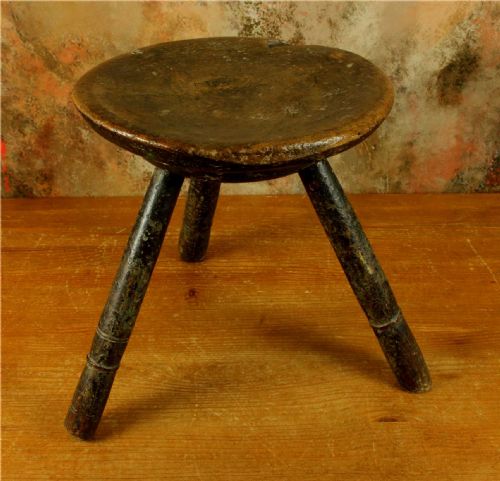 ANTIQUE WELSH MILKING STOOL CHEESE TOP COUNTRY FURNITURE - ADDITIONAL PHOTO 22