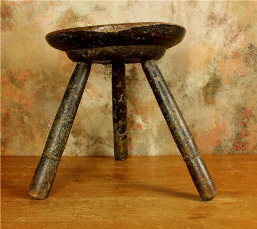 ANTIQUE WELSH MILKING STOOL CHEESE TOP COUNTRY FURNITURE - ADDITIONAL PHOTO 23
