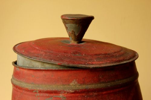 FRENCH BELGIAN SEMOIS TOBACCO JAR TOBACCONIST TABAC SHOP STORAGE TIN - ADDITIONAL PHOTO 2