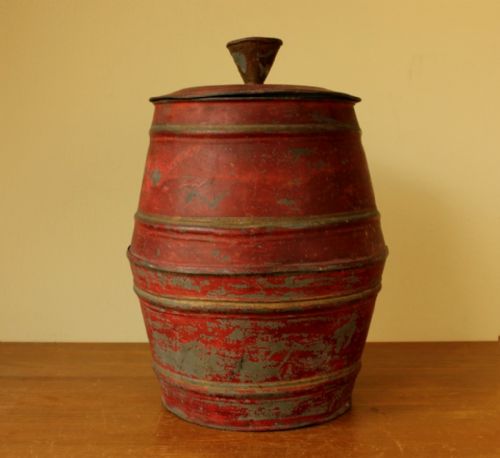 FRENCH BELGIAN SEMOIS TOBACCO JAR TOBACCONIST TABAC SHOP STORAGE TIN - ADDITIONAL PHOTO 5