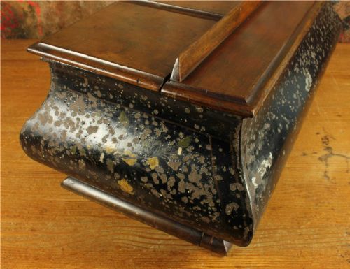 ANTIQUE COFFEE SHOP TIN VICTORIAN CAFE TOLEWARE TRIPLE COMPARTMENT BOX - ADDITIONAL PHOTO 14
