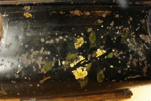 ANTIQUE COFFEE SHOP TIN VICTORIAN CAFE TOLEWARE TRIPLE COMPARTMENT BOX - ADDITIONAL PHOTO 17