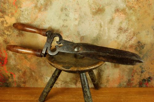 ANTIQUE LARGE PAIR GARDENING SHEARS 18TH CENTURY FRENCH GARDENER'S TOOL - ADDITIONAL PHOTO 3