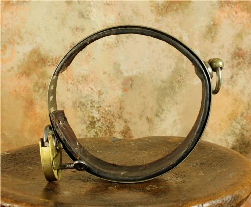 ANTIQUE FRENCH SILVER PLATE LEATHER DOG COLLAR PADLOCK 19TH CENTURY - ADDITIONAL PHOTO 20