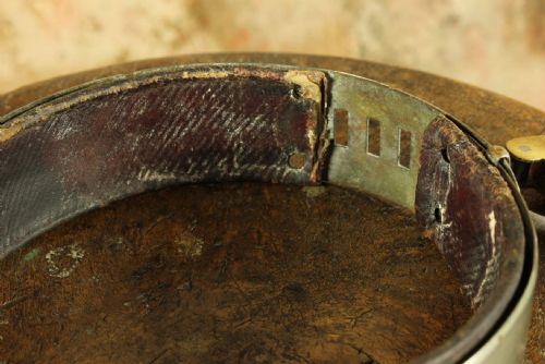 ANTIQUE FRENCH SILVER PLATE LEATHER DOG COLLAR PADLOCK 19TH CENTURY - ADDITIONAL PHOTO 23