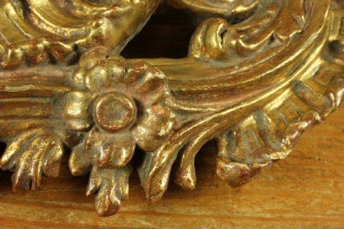 18TH CENTURY ROCOCO GILTWOOD WALL MIRROR DECORATIVE MASK GOLD MIRROR - ADDITIONAL PHOTO 7
