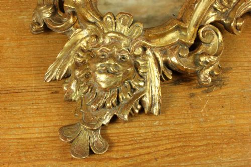 18TH CENTURY ROCOCO GILTWOOD WALL MIRROR DECORATIVE MASK GOLD MIRROR - ADDITIONAL PHOTO 8