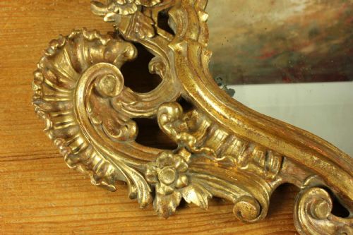 18TH CENTURY ROCOCO GILTWOOD WALL MIRROR DECORATIVE MASK GOLD MIRROR - ADDITIONAL PHOTO 15