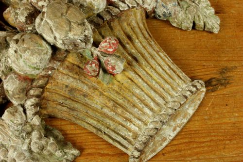 ANTIQUE FLOWER BASKET WOOD CARVING DECORATIVE FLORAL WALL RELIEF C1800 - ADDITIONAL PHOTO 6