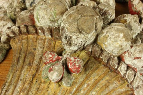 ANTIQUE FLOWER BASKET WOOD CARVING DECORATIVE FLORAL WALL RELIEF C1800 - ADDITIONAL PHOTO 8