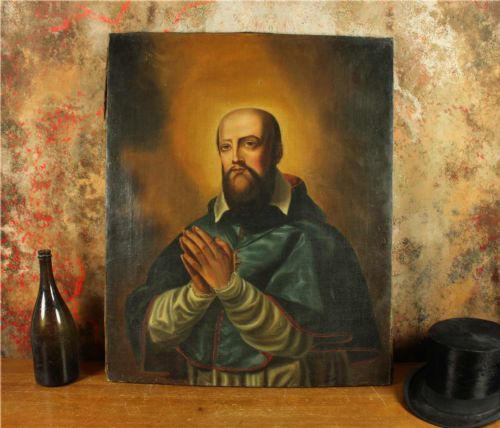 SAINT FRANCIS DE SALES OIL PAINTING RELIGIOUS 18TH CENT ITALIAN SCHOOL - ADDITIONAL PHOTO 2