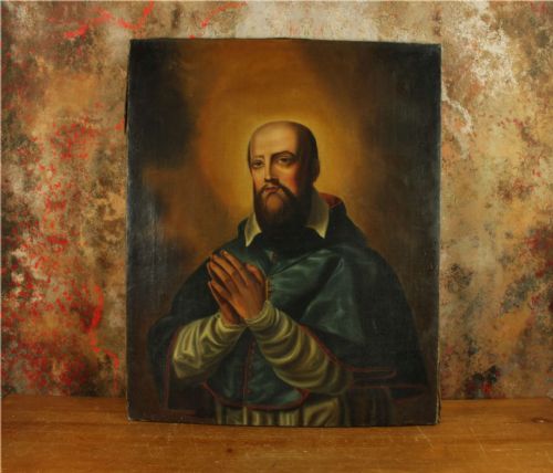 SAINT FRANCIS DE SALES OIL PAINTING RELIGIOUS 18TH CENT ITALIAN SCHOOL - ADDITIONAL PHOTO 5