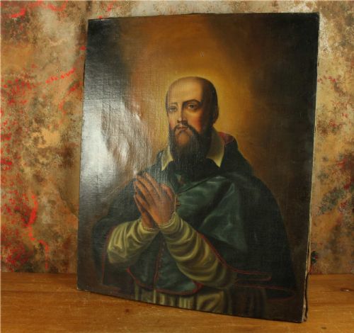 SAINT FRANCIS DE SALES OIL PAINTING RELIGIOUS 18TH CENT ITALIAN SCHOOL - ADDITIONAL PHOTO 6