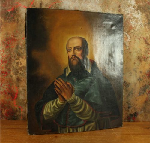 SAINT FRANCIS DE SALES OIL PAINTING RELIGIOUS 18TH CENT ITALIAN SCHOOL - ADDITIONAL PHOTO 8