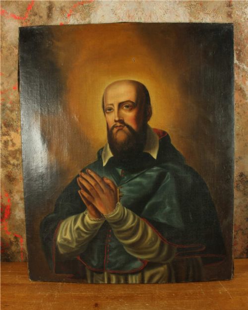 SAINT FRANCIS DE SALES OIL PAINTING RELIGIOUS 18TH CENT ITALIAN SCHOOL - ADDITIONAL PHOTO 14
