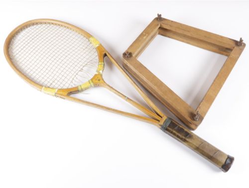 Hazells Streamline Tennis Racket. Blue Star Triple Shaft Racquet. C1930.