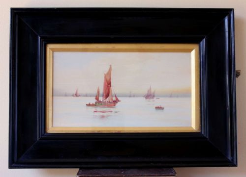 Framed Signed Watercolour Painting. Off Scarborough by Gm Avondale. C1915.