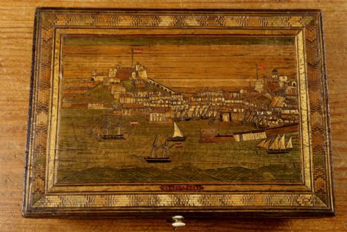 Napoleonic Prisoner of War Straw Work Box. Portoferraio Elba. C1810.