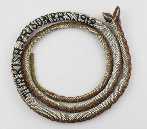Turkish Prisoner of War Beadwork Snake. 6ft Ottoman Ww1. Hand Made 1918.