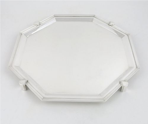 Art Deco Silver Plate Cocktail Tray. 1920'S Drinks Bar Tray. Cw Fletcher.