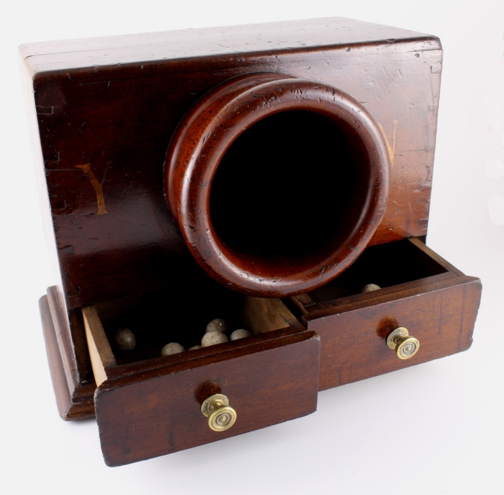 Georgian Ballot Box. Wooden Mahogany Funnel Club Voting Box.