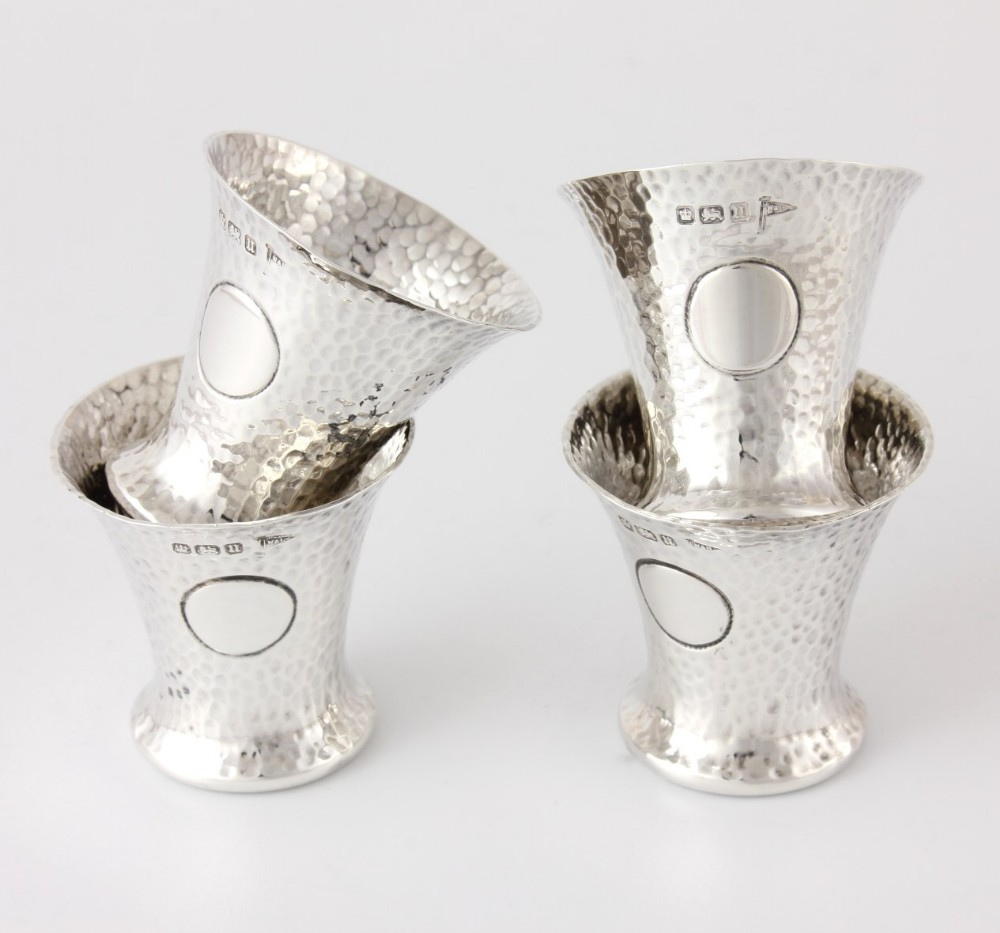 Hammered Silver Vodka Shot Cups.