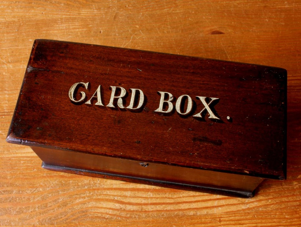 Charming Mahogany Playing Card Box. 