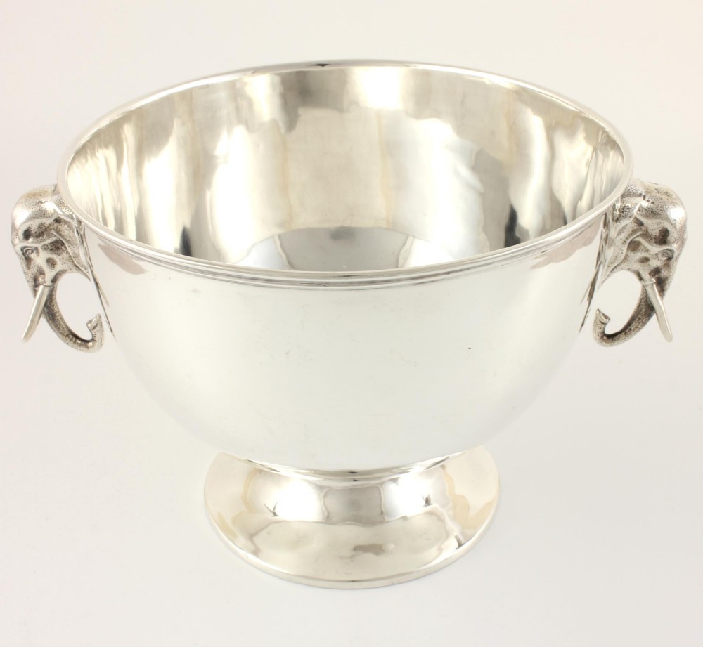 Solid Silver Elephant Head Bowl.