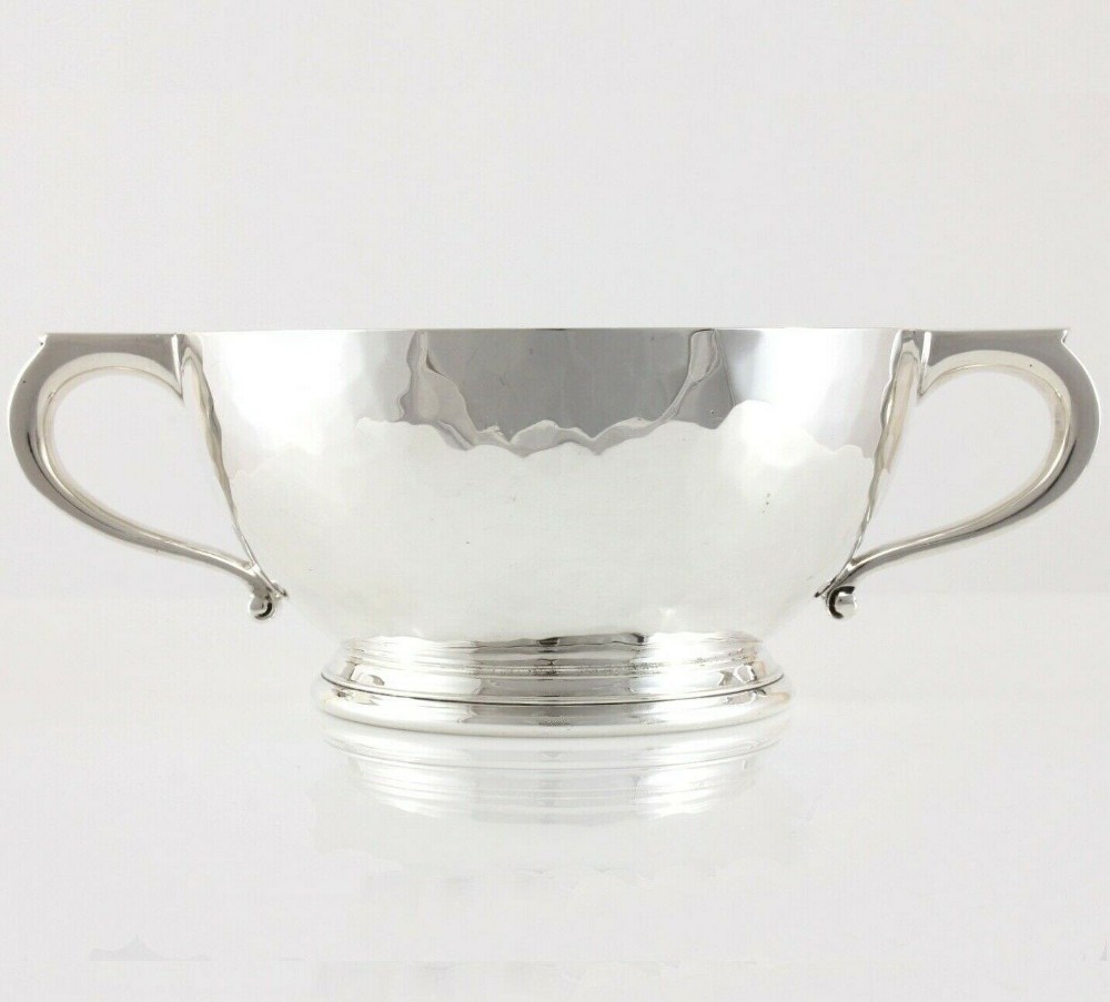 Asprey Solid Silver Hammered Quaich Bowl.