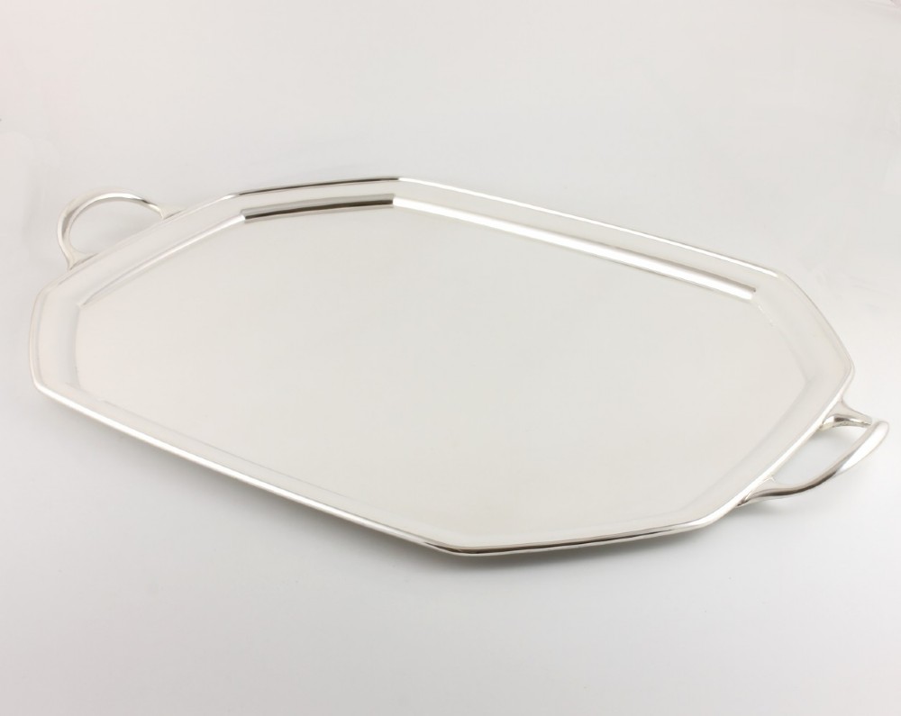 Large Silver Plated Elkington Octagonal Drinks Tray