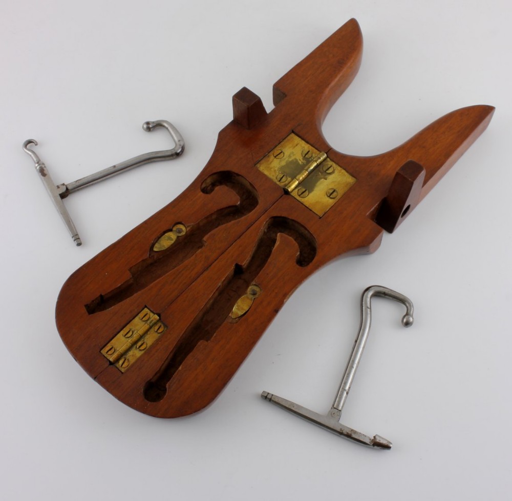 Campaign Mahogany Boot Jack & Tools. 