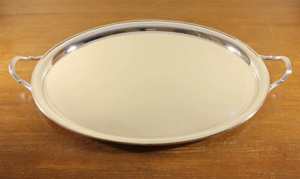 Large Silver Plate Oval Tray.