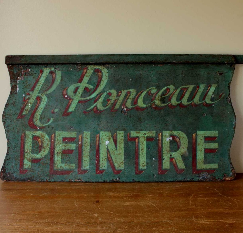 French Metal Painter Tradesman Sign.