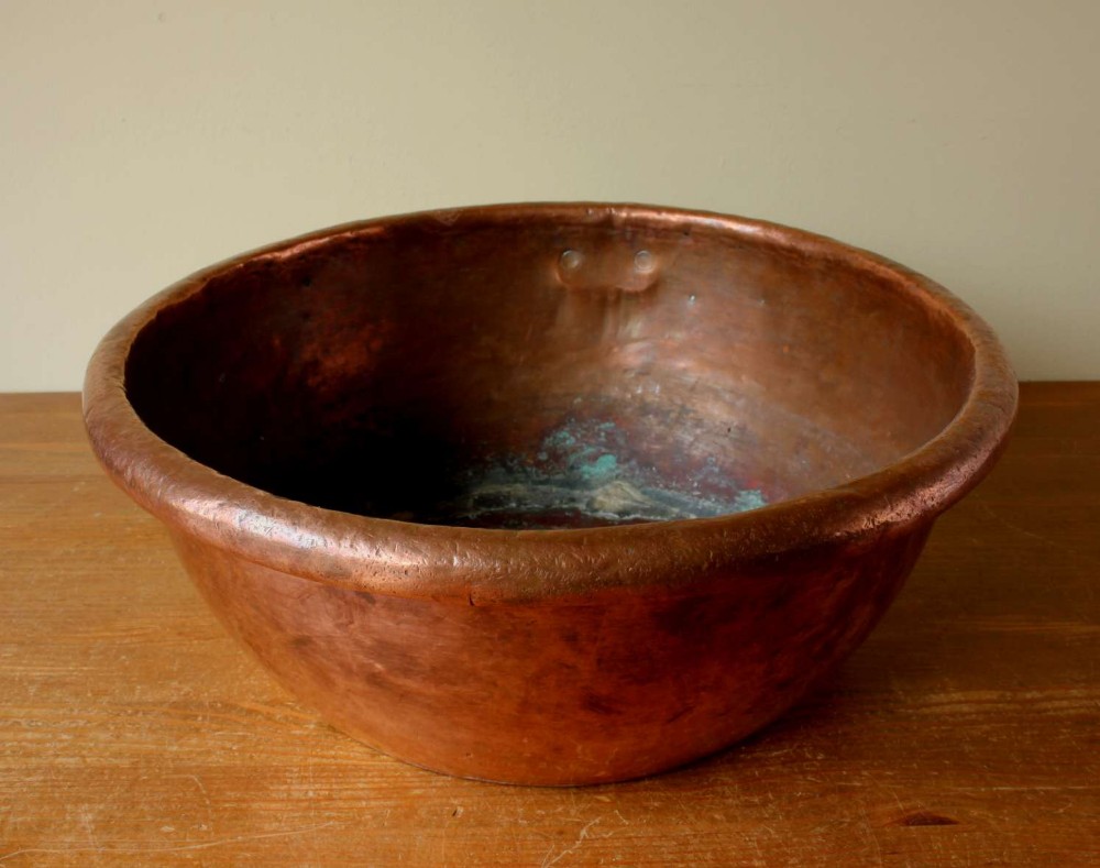 Large French Copper Chocolate Mixing Pot.