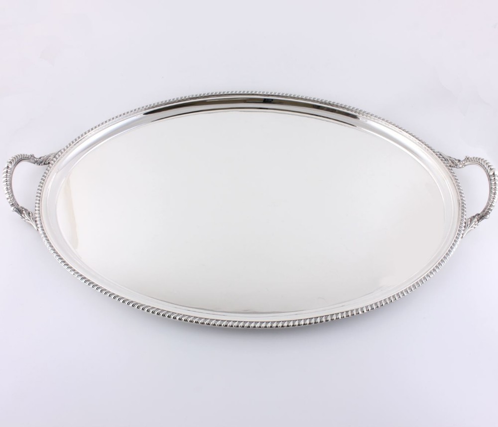 Large Silver Plated Oval Tray.