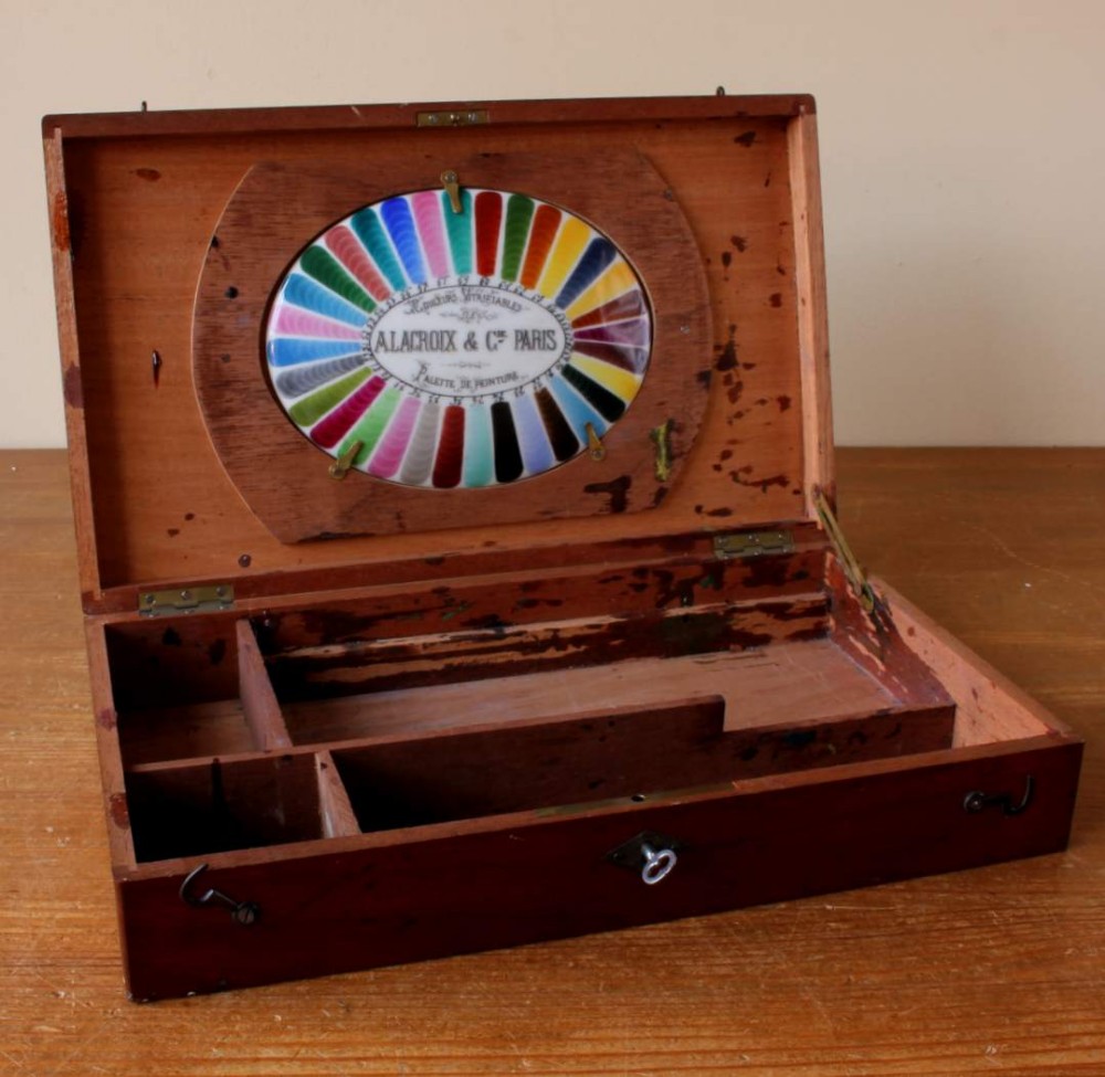 A Lacroix Paris France Artist Painting Box. Porcelain Palette De Peinture.