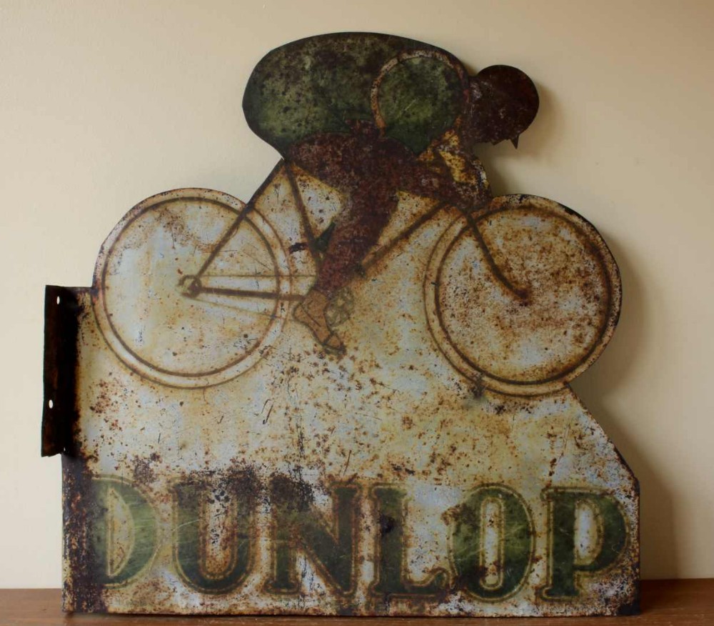 Dunlop Cycles Enamel Metal Sign.