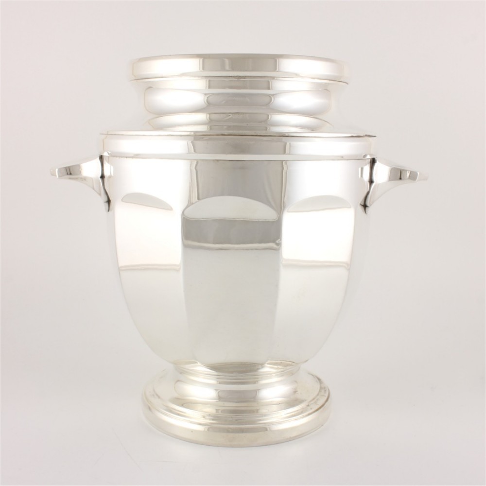 French Silver Plated Wine Champagne Cooler Ice Bucket.