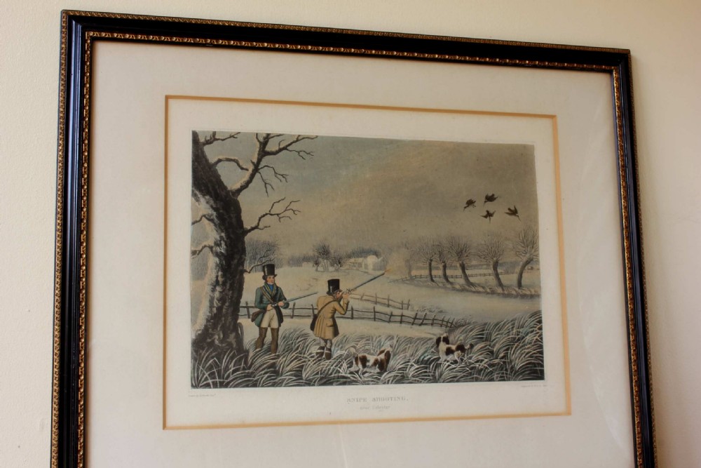 Snipe Shooting Near Uxbridge Wild Duck Shooting Near Cowley Hand Colour Lithographs. View VIII