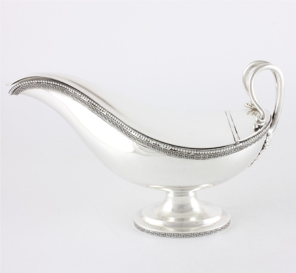 Sterling Silver Tiffany & Co Lidded Gravy Sauce Boat. JC Moore. c1858.