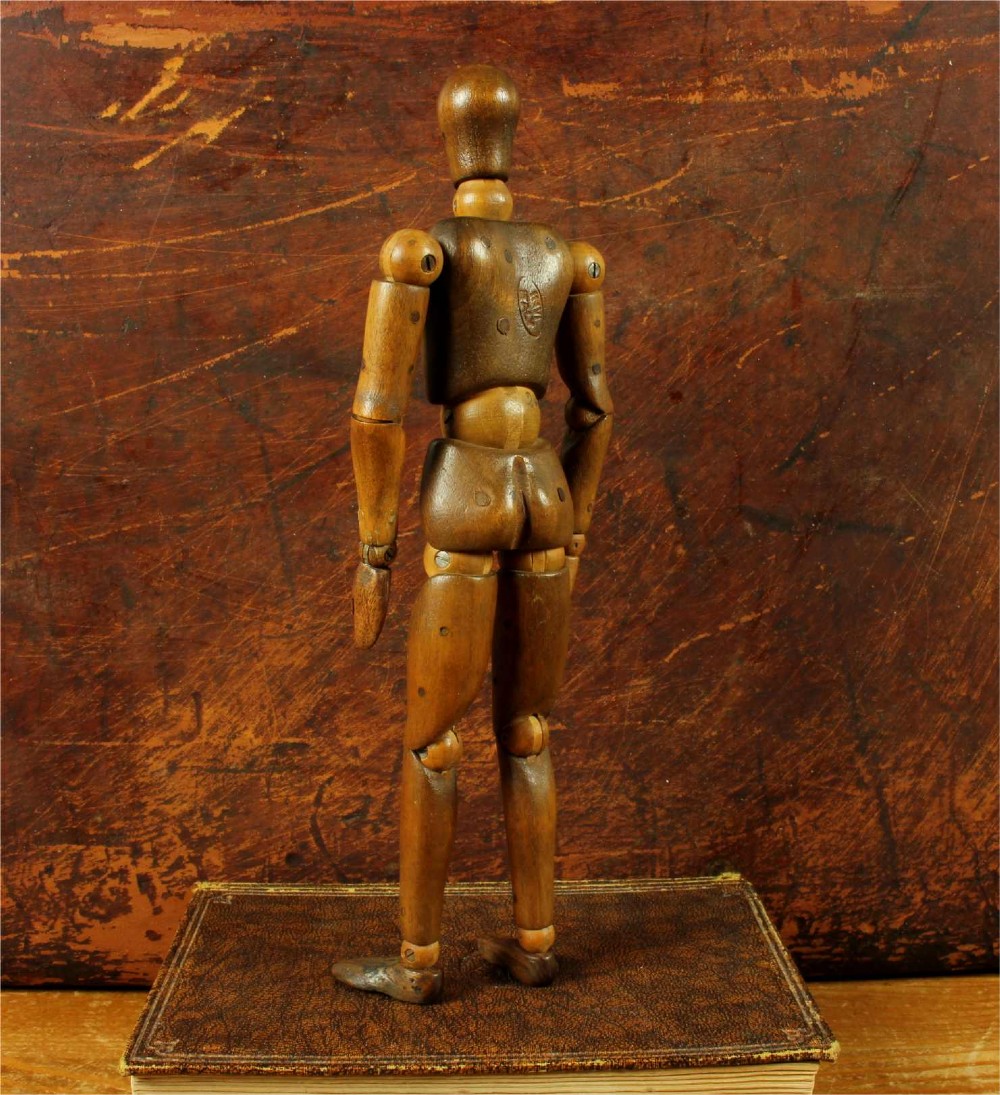 Antique Italian Artist Lay Figure. Small Wood Articulated Mannequin Doll. View VI