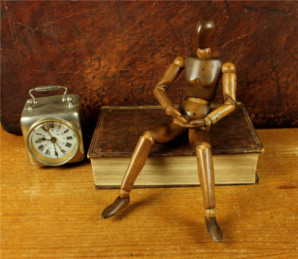 Antique Italian Artist Lay Figure. Small Wood Articulated Mannequin Doll. View IX