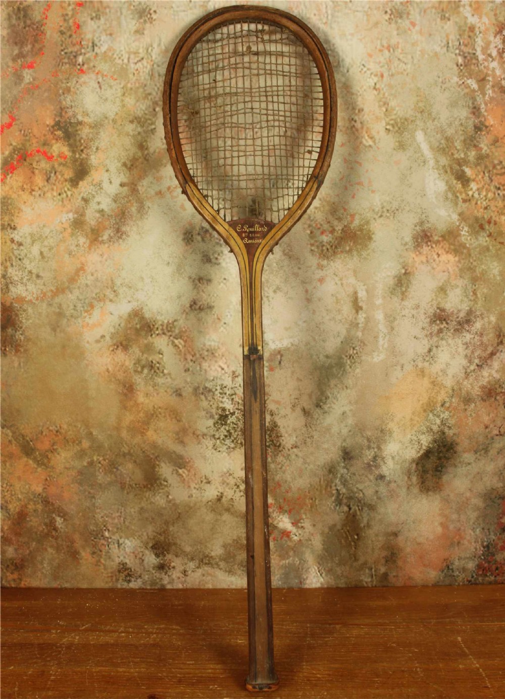 Antique Longue Paume Racket. Jeu De Paume Tennis Rouillard Amiens Racquet.