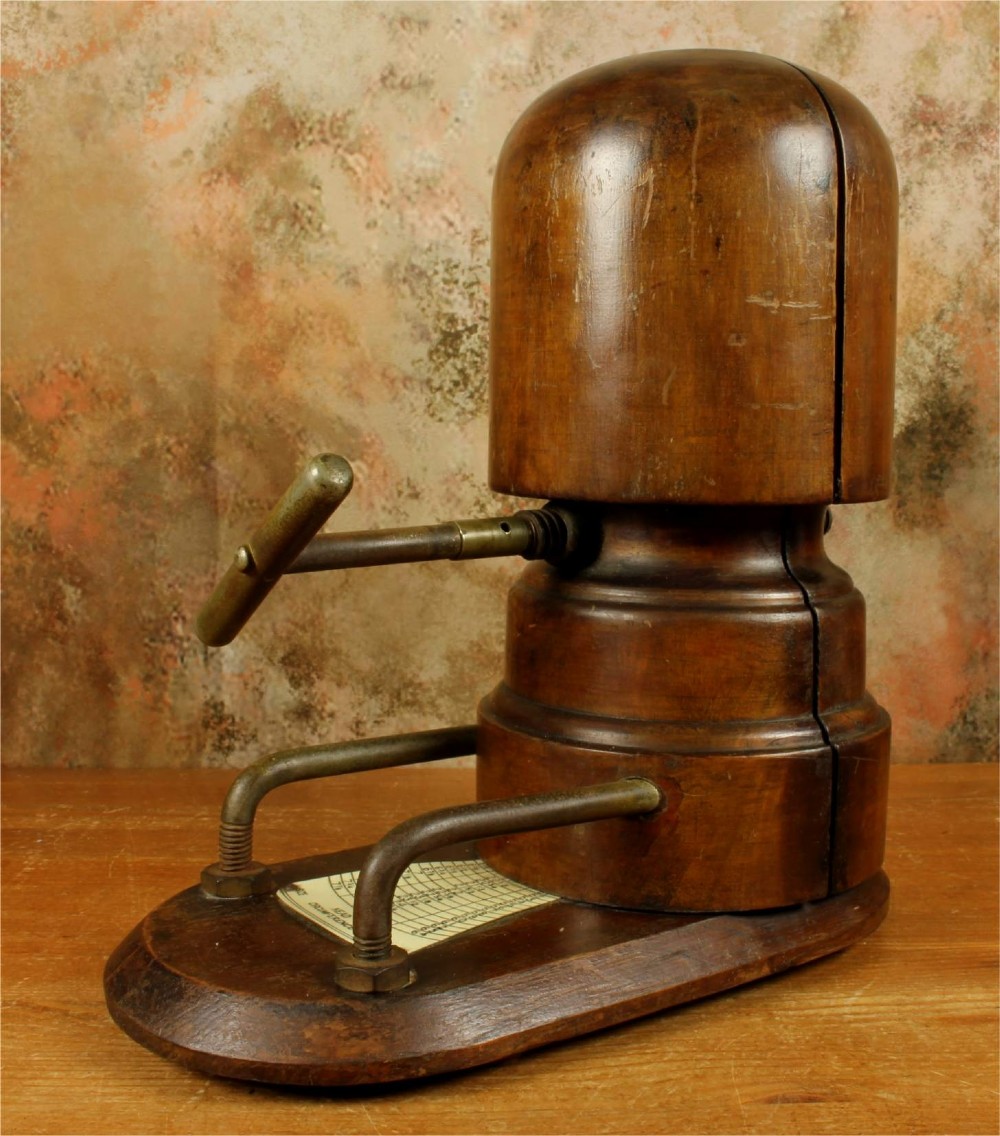 Antique Hat Stretcher. Milliner's Shop Wooden Head Sizer. Wig Display.