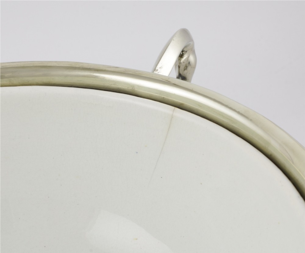 Antique English Oak & Silver Plate Fruit Trophy Bowl. Art Nouveau Bowl. View XIII