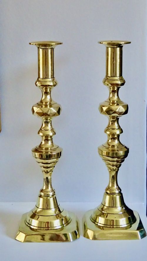 Pair Victorian Brass Candlesticks
