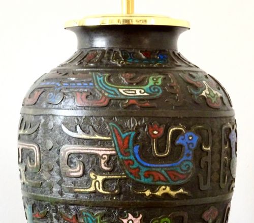 fig 1. CIRCA 1880  A LARGE CLOISONNE TABLE LAMP