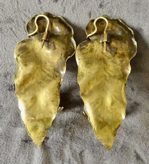fig 1. A PAIR OF ART NOUVEAU BRASS CANDLE SCONCES