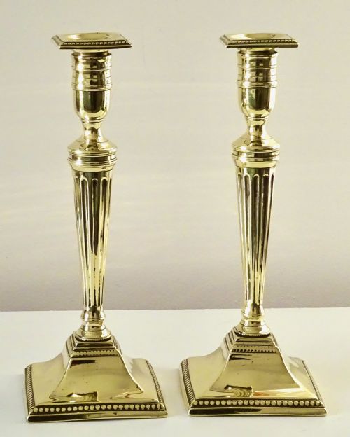 Pair Late Victorian Brass Candlesticks