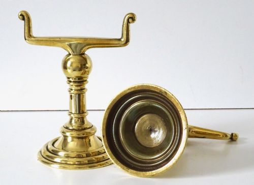 fig 1. A PAIR OF HEAVY, SOLID BRASS FIRE DOGS